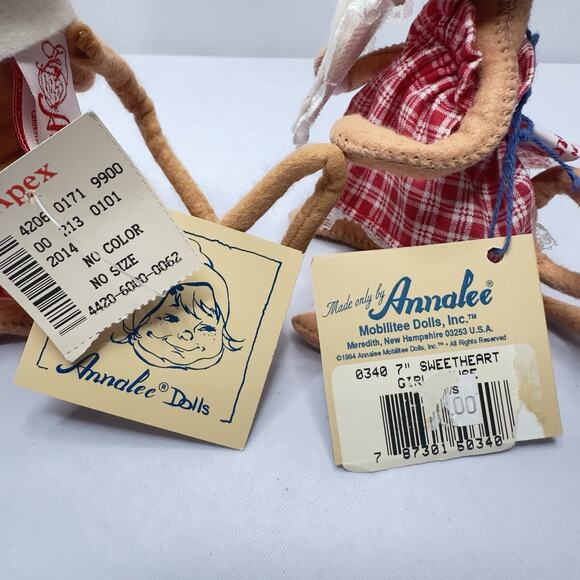Vintage Annalee Sweetheart Boy & Girl Mouse Couple Valentine 1993 & 1994 6 Inch - Picture 6 of 12